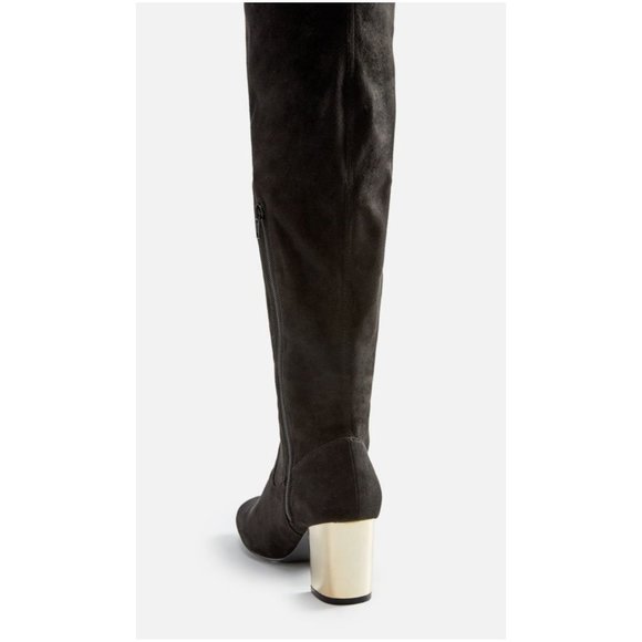 Over Knee Gold Heel Boots - Picture 3 of 4